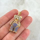 Dije Oso Articulado 10.6gr / 4cm / Circones Blancos-Negros-Azules-Fucsias Oro Amarillo