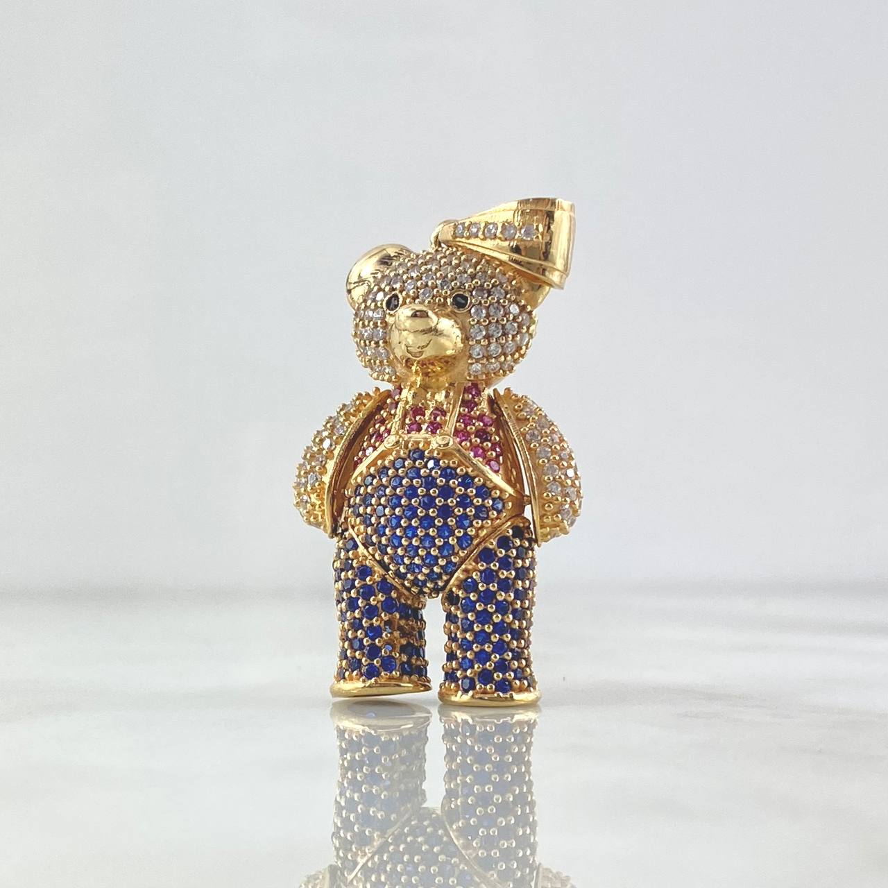 Dije Oso Articulado 10.6gr / 4cm / Circones Blancos-Negros-Azules-Fucsias Oro Amarillo