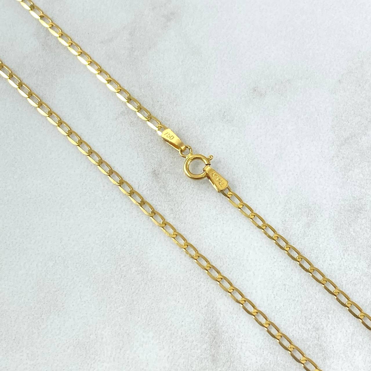 Cadena Cubana 1.75gr / 45cm / 1.7mm Oro Amarillo +1 18K *