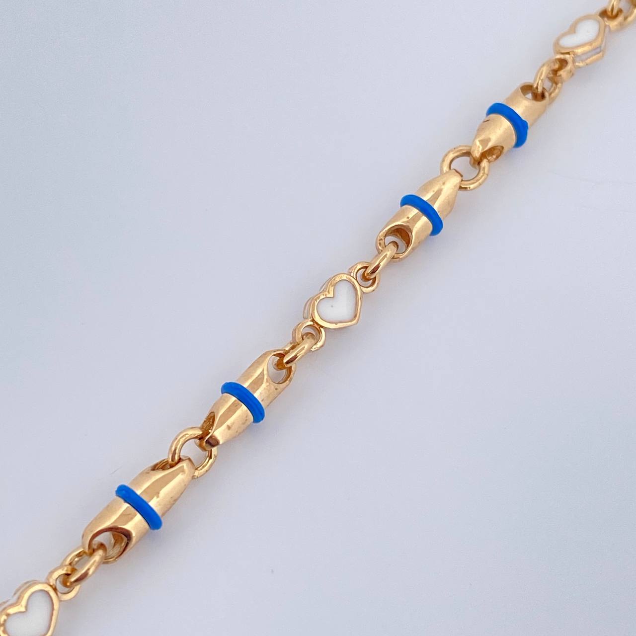 Pulso Rustica Corazones 8.1gr / 18cm / Oro Amarillo 18K $