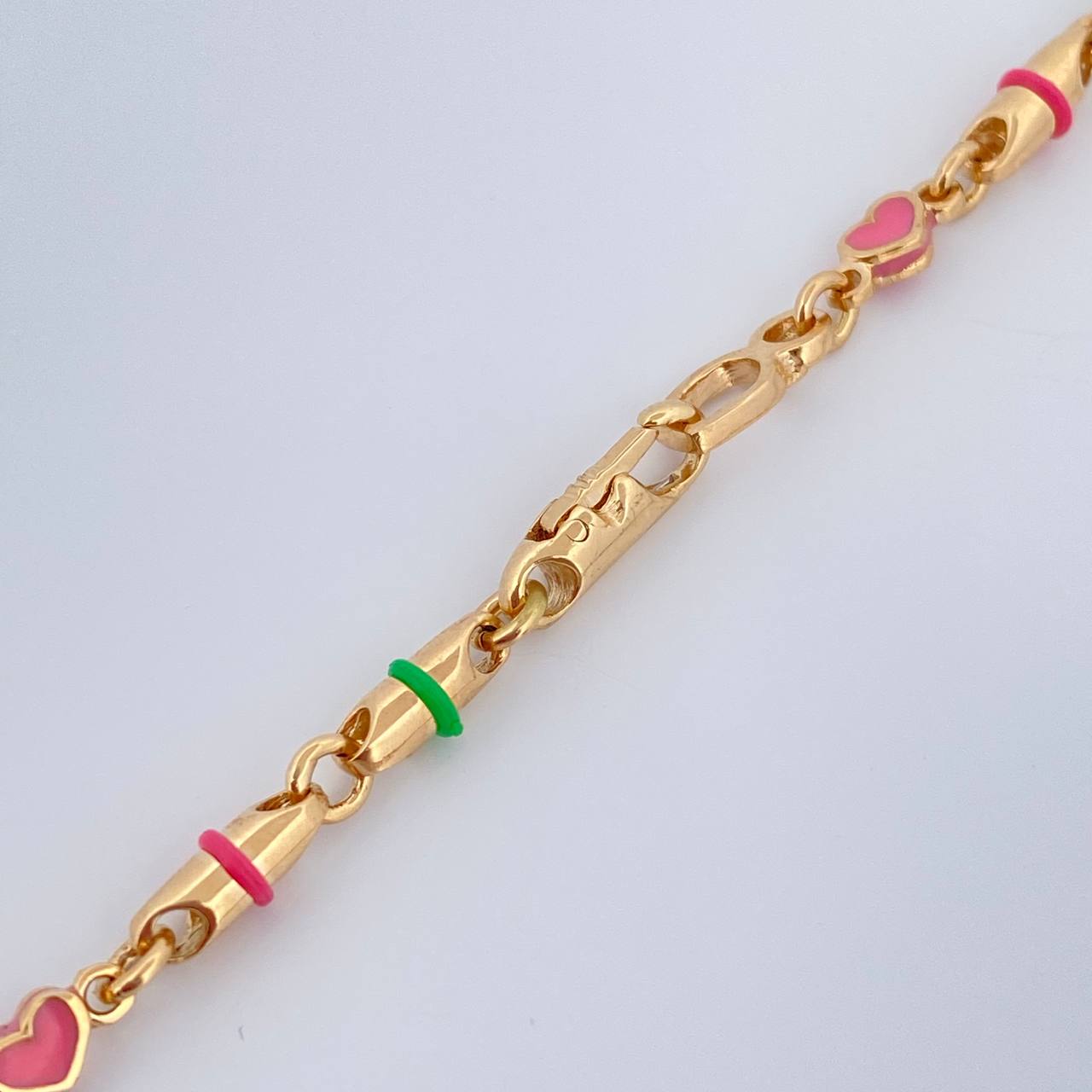 Cadena Rustica Corazones 27.2gr / 61cm / Oro Amarillo 18K $