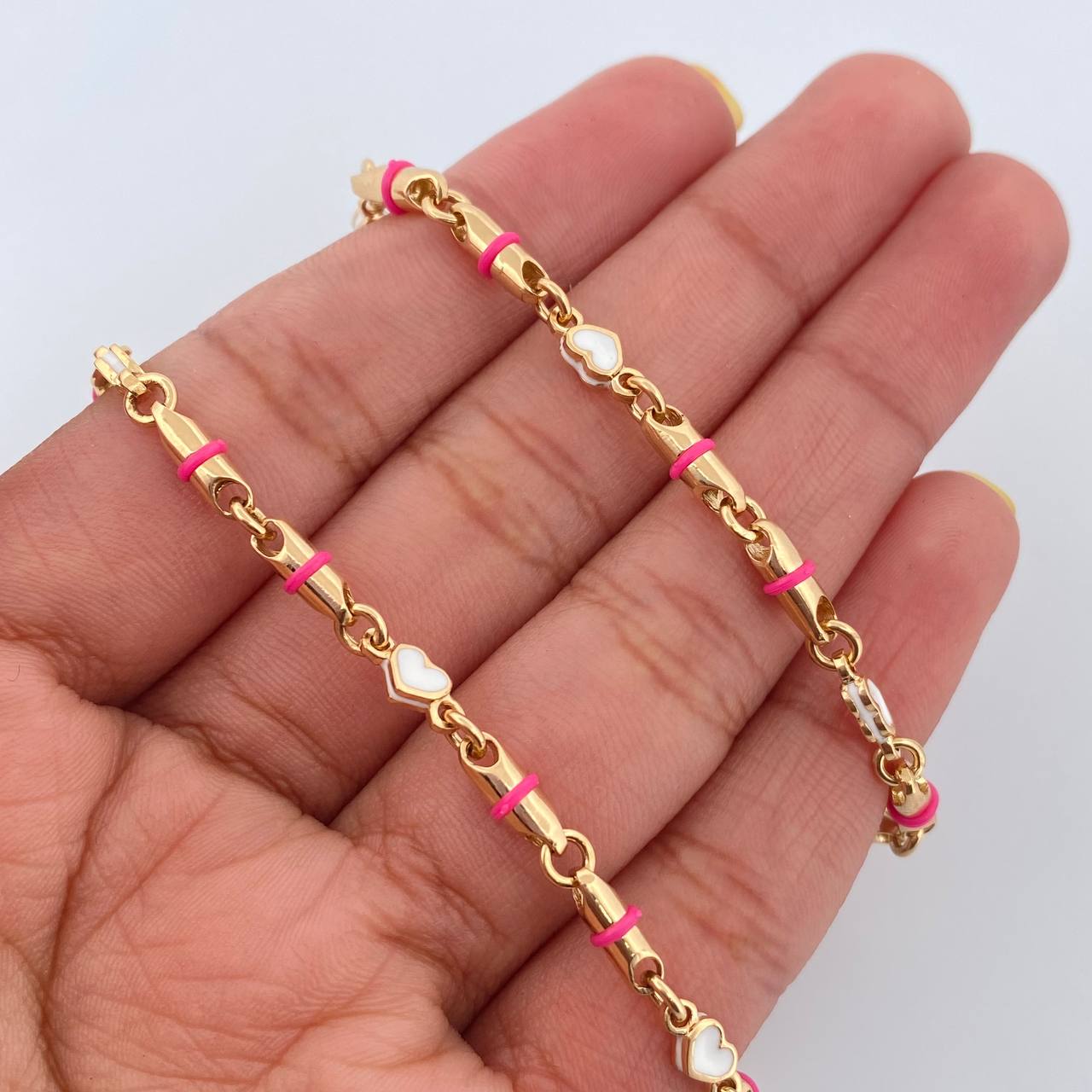 Cadena Rustica Corazones 26.3gr / 61cm / Oro Amarillo 18K $