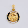 Dije Medalla Cristo Diamantada 5.85g / 3.6cm Oro Amarillo 18K