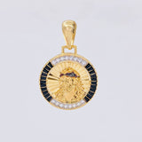 Dije Medalla Cristo Diamantada 5.85g / 3.6cm Oro Amarillo 18K