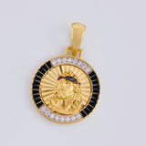 Dije Medalla Cristo Diamantada 5.85g / 3.6cm Oro Amarillo 18K