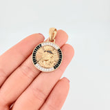 Dije Medalla Cristo Diamantada 5.85g / 3.6cm Oro Amarillo 18K