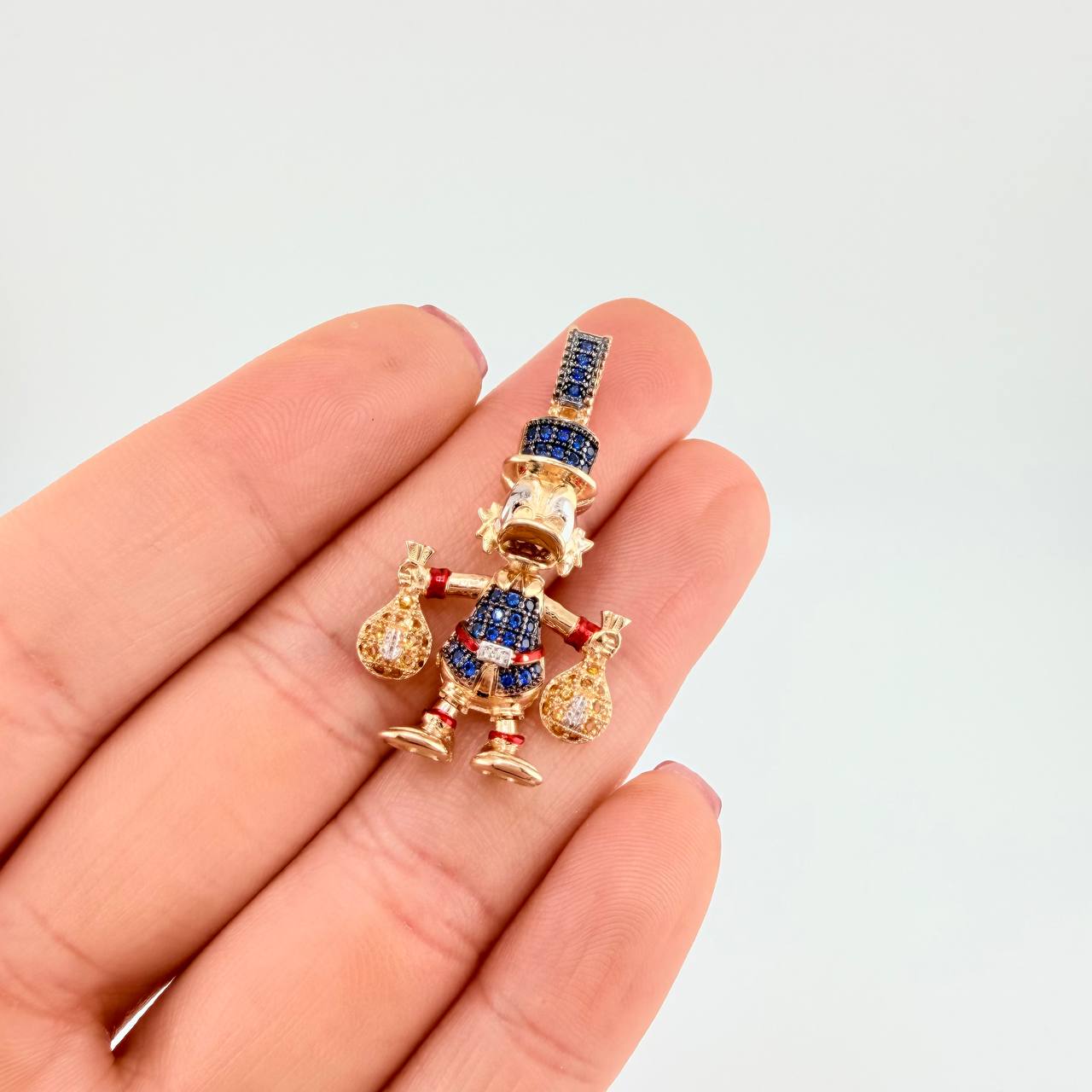 Dije Pato Bolsas Dinero 6.2g / 3.5cm Dos Oros Amarillo Blanco 18K