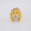 Anillo Cristo 6.85g / T10 1/2 Dos Oros Amarillo Blanco 18K