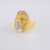 Anillo Cristo 6.85g / T10 1/2 Dos Oros Amarillo Blanco 18K