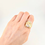 Anillo Cristo 6.85g / T10 1/2 Dos Oros Amarillo Blanco 18K