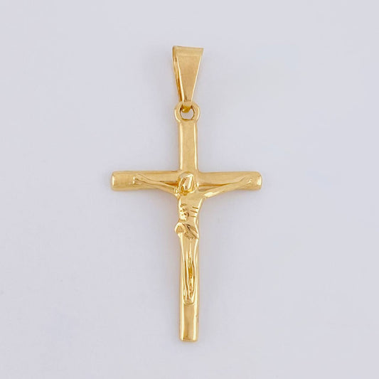 Dije Cruz Lisa 2.1g / 4.3cm Oro Amarillo 18K