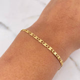 Pulso Escalera 3.2gr / 20cm / 2.8mm Diamantada Oro Amarillo +3 18K $
