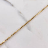 Pulso Militar 4.6gr / 20cm / 2mm Bolas Lisas Oro Amarillo +3 18K #
