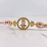 Pulso Virgen Maria 14.65gr / 19cm / Circones Blancos Dos Oros Amarillo Rosa 18K #