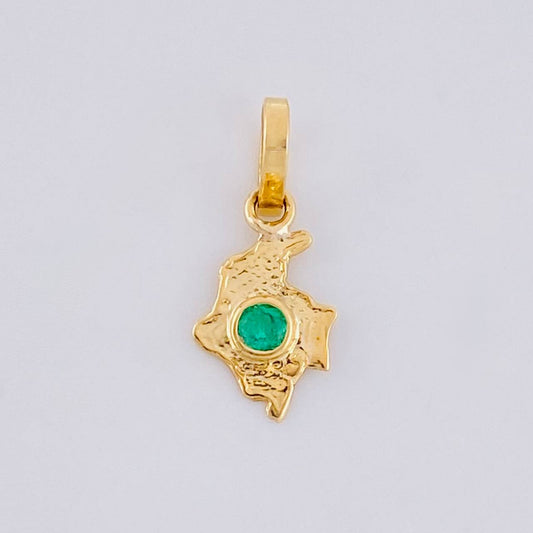 Dije Mapa Esmeralda 4pts 0.25g / 1.3cm Oro Amarillo 18K