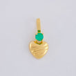 Dije Corazón Rayado Esmeralda 6pts 0.3g / 1.3cm Oro Amarillo 18K