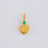 Dije Corazón Rayado Esmeralda 6pts 0.3g / 1.3cm Oro Amarillo 18K