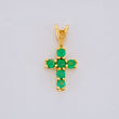 Dije Cruz Tupida Esmeraldas 22pts 0.45g / 1.4cm Oro Amarillo 18K