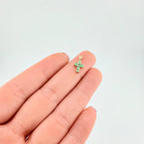 Dije Cruz Tupida Esmeraldas 22pts 0.45g / 1.4cm Oro Amarillo 18K