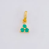 Dije Triangulo Esmeraldas 13pts 0.3g / 1cm Oro Amarillo 18K