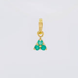 Dije Triangulo Esmeraldas 13pts 0.3g / 1cm Oro Amarillo 18K