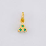 Dije Triangulo Esmeraldas 13pts 0.3g / 1cm Oro Amarillo 18K