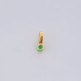 Dije Circulo Esmeralda 3pts 0.1g / 0.6cm Oro Amarillo 18K