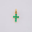 Dije Cruz Tupida Esmeraldas 10pts 0.4g / 1.3cm Oro Amarillo 18K