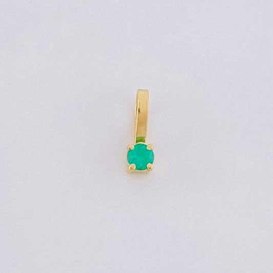 Dije Circulo Esmeralda 4pts 0.15g / 0.7cm Oro Amarillo 18K