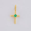 Dije Cruz Puntas Lisas Esmeralda 6pts 0.35g / 1.7cm Oro Amarillo 18K