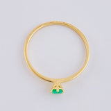 Anillo Solitario Seis Garras Esmeralda 10pts 0.85g / T5 1/4 Oro Amarillo 18K