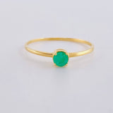 Anillo Solitario Canasta Esmeralda 16pts 1.1g / T7 Oro Amarillo 18K