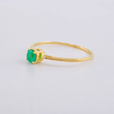 Anillo Solitario Canasta Esmeralda 16pts 1.1g / T7 Oro Amarillo 18K