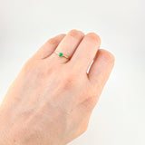 Anillo Solitario Canasta Esmeralda 16pts 1.1g / T7 Oro Amarillo 18K