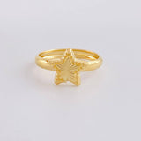 Anillo Estrella Diamantada 1g / T5 1/4 Oro Amarillo 18K