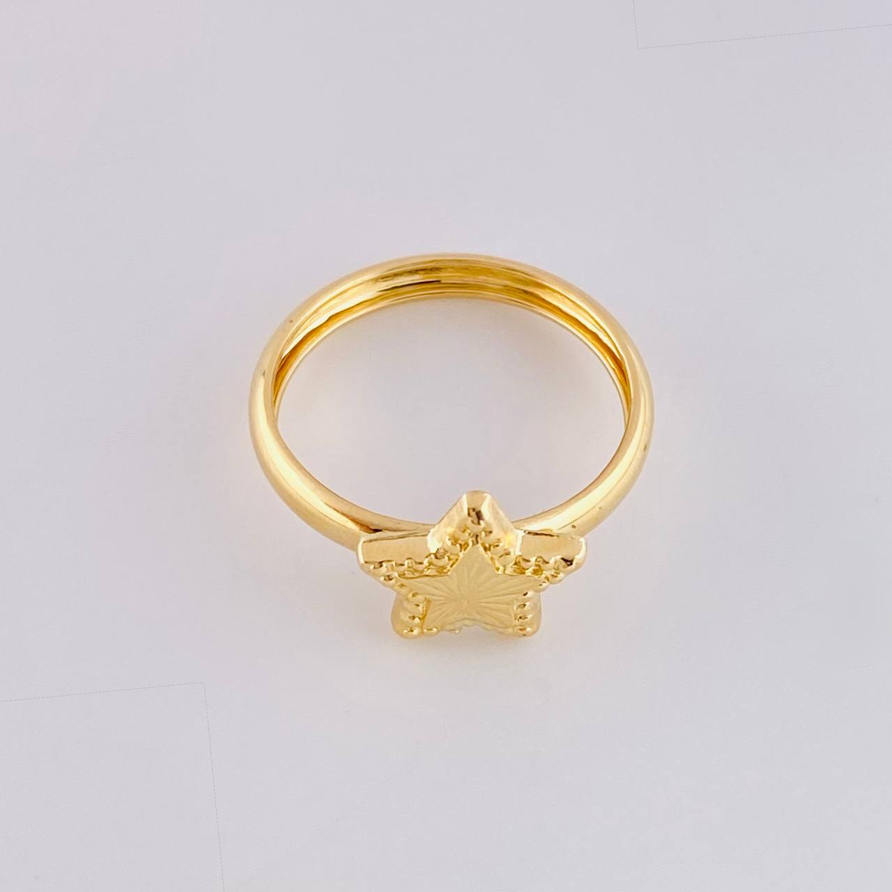 Anillo Estrella Diamantada 1g / T5 1/4 Oro Amarillo 18K