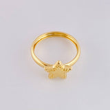 Anillo Estrella Diamantada 0.95g / T7 1/2 Oro Amarillo 18K