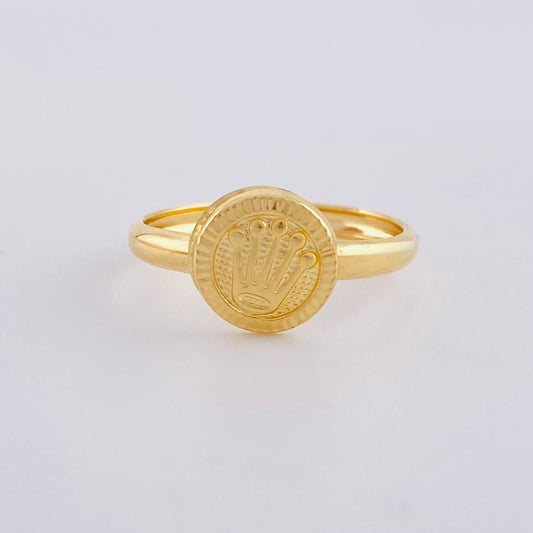 Anillo Circular Corona Diamantada 1.1g / T5 1/2 Oro Amarillo 18K