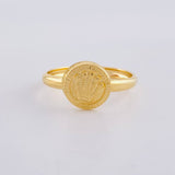 Anillo Circular Corona Diamantada 1.15g / T8 1/2 Oro Amarillo 18K
