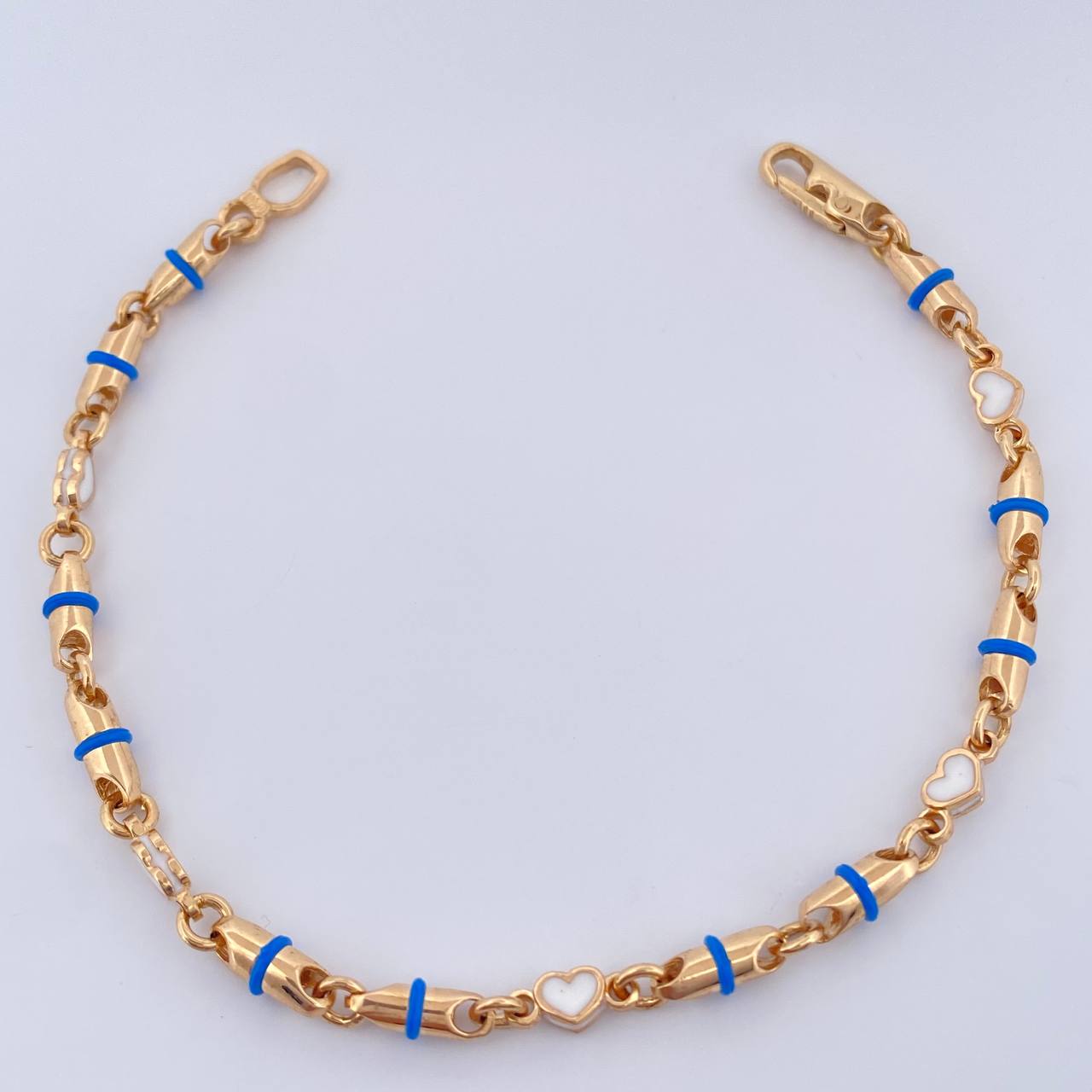 Pulso Rustica Corazones 8.1gr / 18cm / Oro Amarillo 18K $