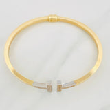 Pulso Aro Doble T 8.85g / 19cm / 2.9mm Dos Oros Amarillo Blanco 18K