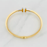 Pulso Aro Doble T 8.85g / 19cm / 2.9mm Dos Oros Amarillo Blanco 18K