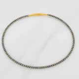 Pulso Aro Diamantado 2.75g / 18cm / 1.7mm Dos Oros Negro Amarillo 18K