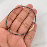 Pulso Aro Diamantado 2.75g / 18cm / 1.7mm Dos Oros Negro Amarillo 18K