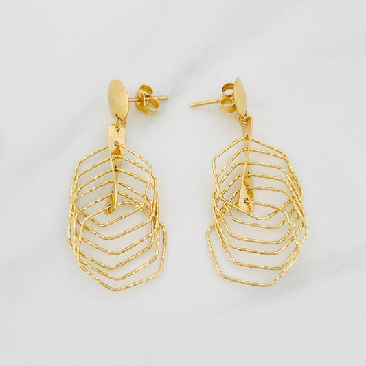 Topos Arete Hexa 3.55g / 14.6mm Oro Amarillo 18K