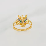 Anillo Pantera Filigrana 2.75g / T8 1/2 Dos Oros Negro Amarillo 18K