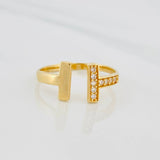 Anillo Doble T 1.45g / T6 Oro Amarillo 18K