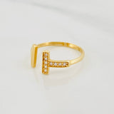 Anillo Doble T 1.45g / T6 Oro Amarillo 18K