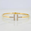 Pulso Aro Doble T 8.85g / 19cm / 2.9mm Dos Oros Amarillo Blanco 18K