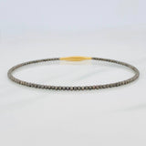 Pulso Aro Diamantado 2.75g / 18cm / 1.7mm Dos Oros Negro Amarillo 18K